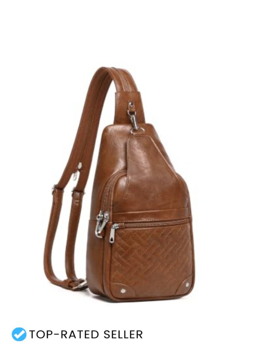 Anti Theft Crossbody Sling Bag RFID Blocking Faux Leather Backpack Purse